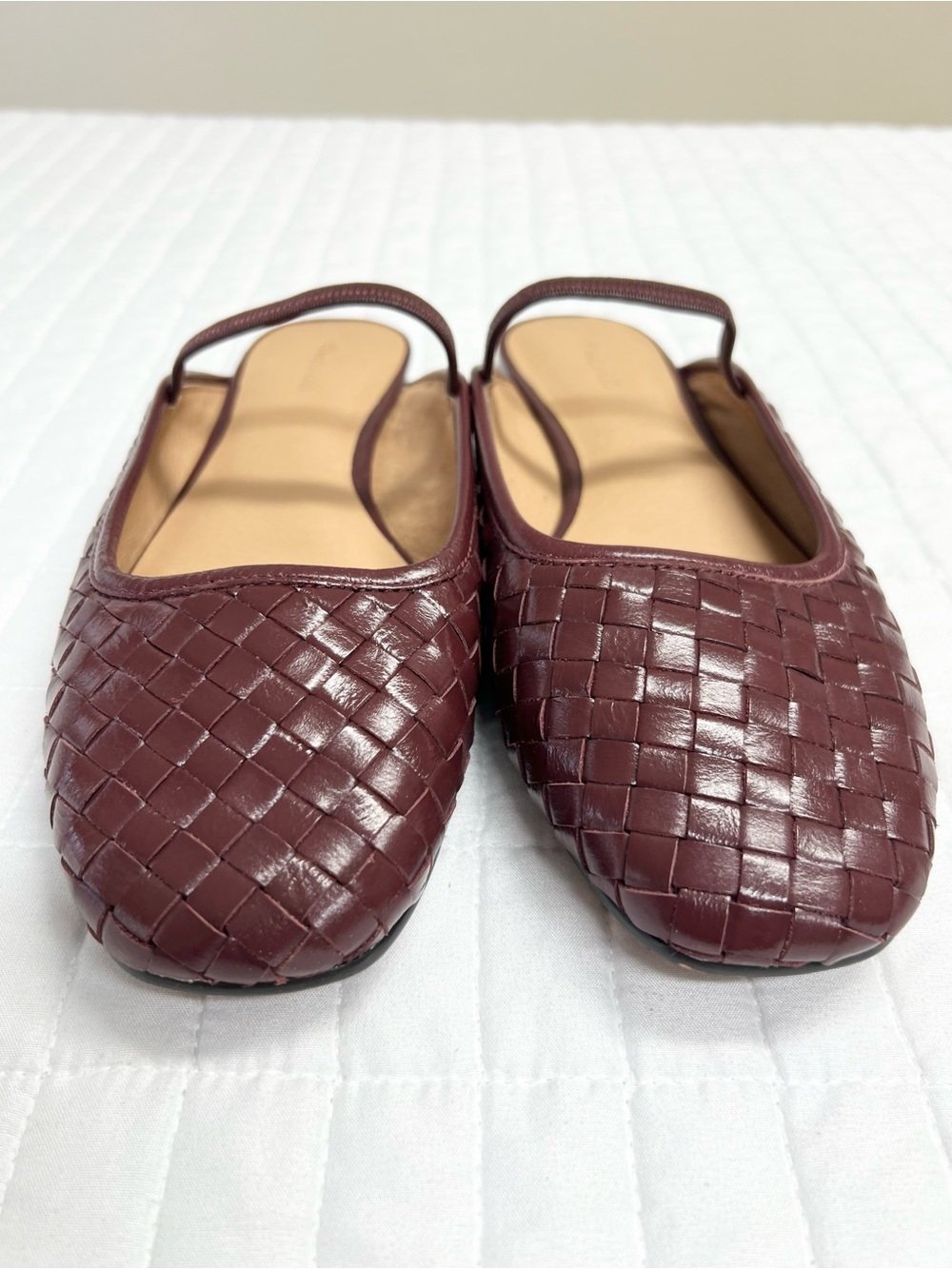 Madewell The Greta Ballet Flat Mule in Deep Merlot Weave Maroon Size 9.5 - Picture 7 of 9